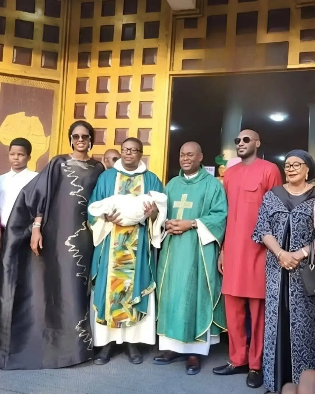 2Baba, wife Natasha dedicate baby in church ceremony